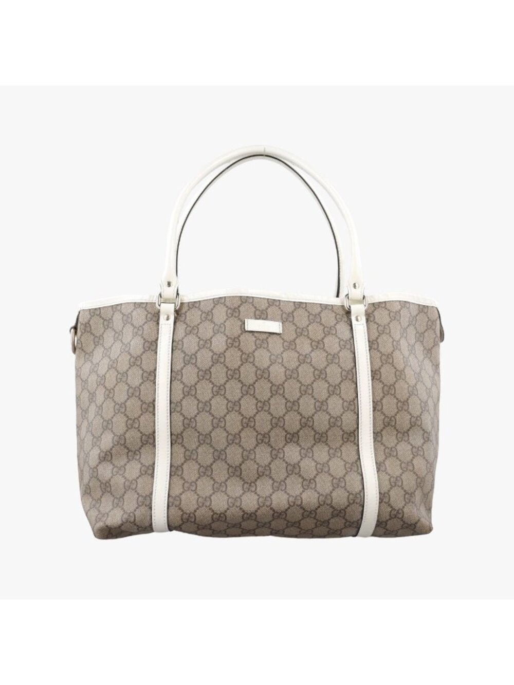 Gucci GG Supreme Plus Heart Flower Beige White Leather